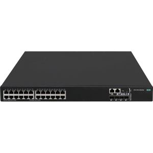 HPE E FlexNetwork 5140 HI Switch PoE+, 4 SFP+ Poorten, 1 Slot, zonder PSU (24 ports), Netwerkschakelaar, Zwart