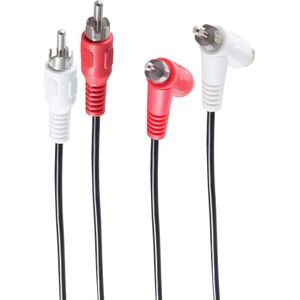 Shiverpeaks Basic-S audiokabel, 2 x cinchstekker/koppeling (0.50 m), Audiokabel