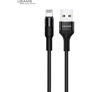 Usams USB kabel voor Usams USB-A - lightning zwart 1,2 m zwart (SJ220IP01) (1.20 m), USB-kabel