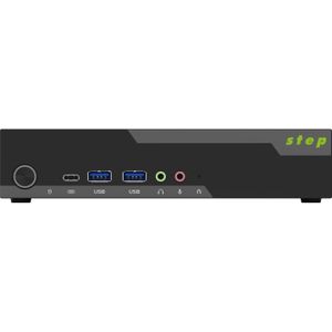 Step PC Micro CUN Pro incl. Windows 11 Pro (i3-12100 H610 8GB 256GB NVMe SSD 1x DP 2x HDMI Wi-Fi 7) (256 GB, 8 GB, Intel Core i3-12100, UHD Graphics 730), PC, Zwart