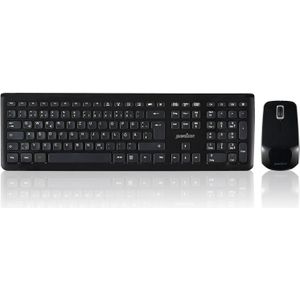 Perixx PERIDUO-703 B DE, Tastatur und Maus Set, schnurlos, schwarz (DE, Draadloze), Toetsenbord, Zwart