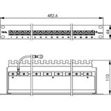 Telegärtner - MPP24-HS K - Patchpaneel - Zwart - RJ-45 x 24 - 1U - 48,3 cm