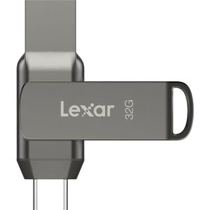 Lexar - JumpDrive D400 - USB-stick - Grijs - 32 GB - USB-A, USB-C