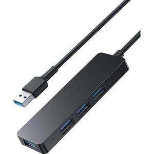 SIGN USB-A Hub, 4xUSB-A 3.0 - Zwart (4 Havens), Docking station + USB-hub, Zwart