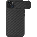 Nillkin Synthetische vezel S Case iPhone 14 Plus met camera cover zwart (iPhone 14 Plus), Smartphonehoes, Zwart