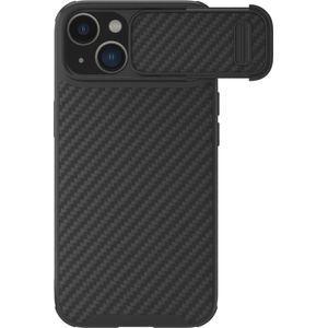 Nillkin Synthetische vezel S Case iPhone 14 Plus met camera cover zwart (iPhone 14 Plus), Smartphonehoes, Zwart