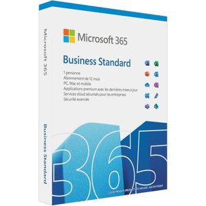 Microsoft 365 Business Standard PKC, volledige versie, Frans voor Mac OS & Server & Windows