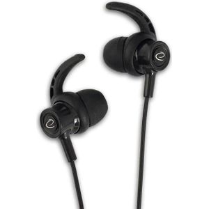 Esperanza Earphones With Microphone And Volume Control Eh199k Black, Koptelefoon, Zwart