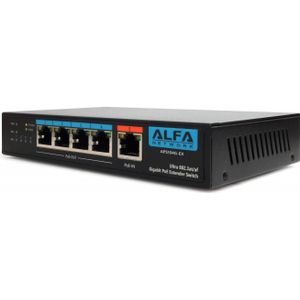 Alfa Network APS104G-EX - 60 W Ultra PoE naar 4-poorts 802.3af/at Gigabit PoE Extender Switch (4 ports), Netwerkschakelaar
