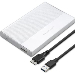 Qoltec Behuizing voor SSD HDD 2,5 inch, SATA, USB3.0, 2TB (2.5"), Harddisk behuizing, Zilver
