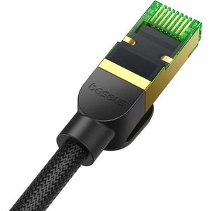 Baseus Gevlochten netwerkkabel cat.8 Ethernet RJ45, 40Gbps, 20m (zwart) (20 m), Netwerkkabel