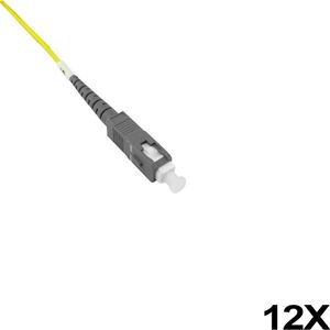 BlueOptics FTTH glasvezel pigtail, enkelkleurig, 12x, 1 meter, SC/UPC, OM1 multimode (1 m), Netwerkkabel