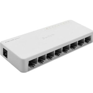 Qoltec - Netwerk Switch - 8 RJ45 Poorten - 1000 Mbps - Robuuste Constructie