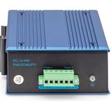 DIGITUS - PoE Netwerkswitch - Zwart/Blauw - 6 Gigabit Ethernet Poorten - IP40 - Railmontage