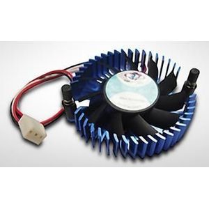 Intertech V-31G (10 mm), Processorkoeler, Zwart, Blauw