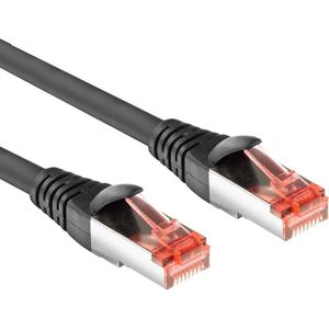 ACT Zwarte 20 meter CAT6A U/FTP PVC hoge flexibiliteit kluwenvrije patchkabel snagless met RJ45 conne (STP, U/FTP, CAT6a, 20 m), Netwerkkabel