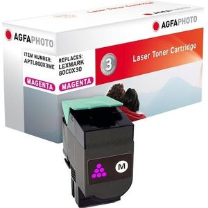 AGFAPHOTO, Toner, Magenta tonercartridge (Alternatief voor: Lexmark 80C0X30, Lexmark 800X3) (M)