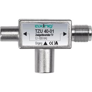Axing Tweedelige verdeler TZU 40-01 0,11006 MHz, Accessoires voor TV-ontvangers, Zilver