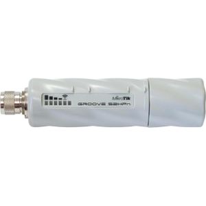 MikroTik Groove 52 met 600MHz Atheros CPU, 64MB RAM, 2,4/5 GHz 802.11a/b/g/n interface draadloze systemen (500 Mbit/s), Toegangspunt