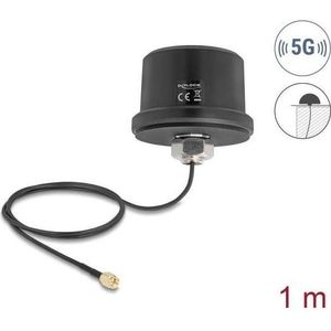 Delock 5G LTE GNSS WiFi 6 Antenne SMA Stecker 1,9 - 3,3 dBi (5G, GPS, WiFi, 4G, 3G, GSM), Netwerkantenne