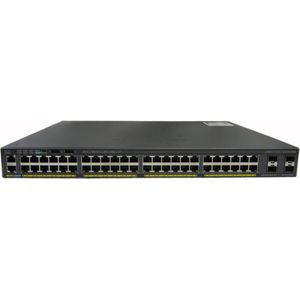 Cisco Schakelaar/Kat 2960-X 48GigE 740W 4x1G SFP (52 ports), Netwerkschakelaar, Zwart