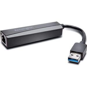 Kensington UA0000 (USB, RJ45 Gigabit Ethernet (1x)), Netwerkadapter, Zwart