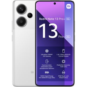 Xiaomi Redmi Note 13 Pro+ 5G (512 GB, Maanlicht Wit, 6.67", Dubbele SIM, 5G), Smartphone, Wit