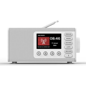 Hama DR1001BT digitale radio, FM/DAB/DAB+/Bluetooth RX, wekkerradio, wit (FM, DAB+, DAB, Bluetooth), Radio, Wit