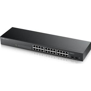 Zyxel GS1900-24 netwerkswitch Beheerd Gigabit Ethernet (10/100/1000) Zwart (24 Havens), Netwerkschakelaar, Zwart
