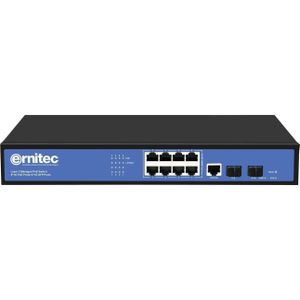 Ernitec - Beheerde Layer 2+ Schakelaar - 8 x 1000Mbps PoE - Netwerkschakelaar