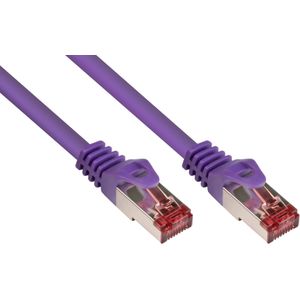 Good Connections RNS patchkabel met inklikbare neusbescherming, Cat. 6, S/FTP, PiMF, PVC, 250MHz, violet, 50m (S/FTP, PiMF, CAT6, 50 m), Netwerkkabel