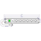 Bachmann - Stekkerdoos - 6x CEE 7/3 - 2m - Kunststof