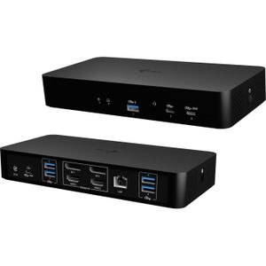 i-tec Universal Intelligent (USB-C), Docking station + USB-hub, Zwart