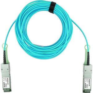 CBO Sonicwall QSFP-100G-AOC-20M Compatibel BlueOptics AOC QSFP28 BO282803L20M, Zendontvangers, Turkoois