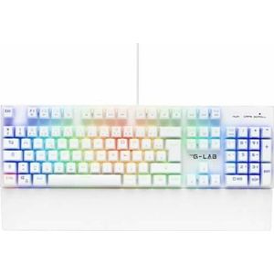 Gamingtoetsenbord - The G-Lab - KEYZ RUBIDIUM - Mechanisch (rode schakelaar) - Polssteun - RGB - Bedraad - Azerty - Wit
