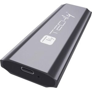 Techly USB-C USB 3.2 Gen2 externe box (M.2), Harddisk behuizing, Zwart