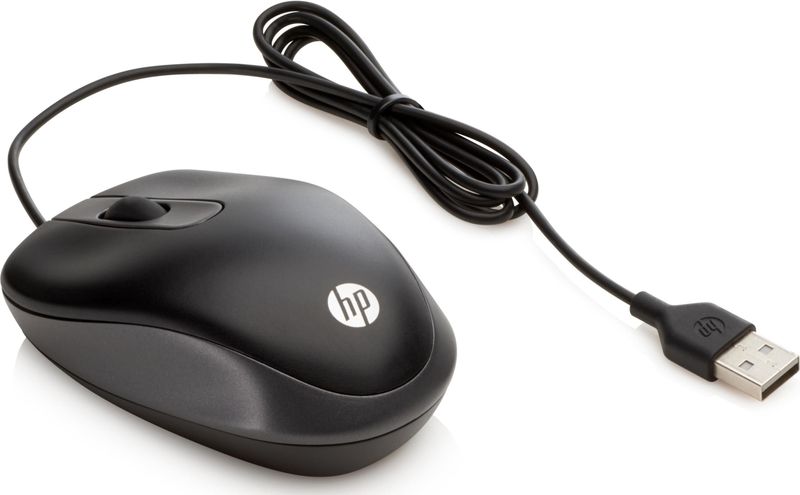 HP - USB Travel Mouse - Zwart - Kunststof