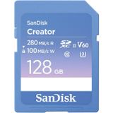SanDisk - Creator SD-UHS-II Geheugenkaart - 128 GB - V60 - UHS-II - 280 MB/s Lezen