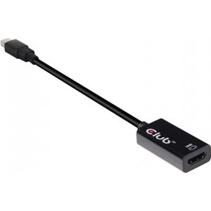Club 3D Mini DisplayPort 1.4 naar (HDMI, 18.40 cm), Data + Video Adapter, Zwart