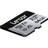 Lexar - Silver Plus - Micro SD Kaart - 64GB - MicroSDXC UHS-I - A2 - U3 - V30