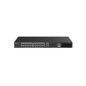 Ruijie 28-poorts Gigabit Smart POE Switch, 24 PoE/POE+ Gigabit RJ45-poorten met 2 Gigabit RJ45/2 SFP (24 Havens), Netwerkschakelaar