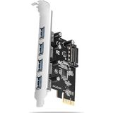 Axagon PCEU-430RS PCIe-controller 4x extra USB-A 5Gbps poort, Controlekaart