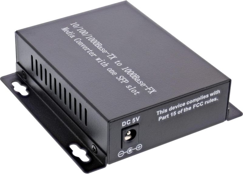 InLine - Netwerkmediaconverter - 10/100/1000Mb/s - TP naar SFP - LWL - SM - 20km