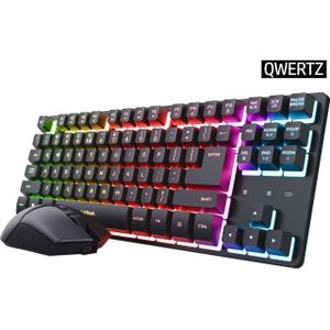 Trust GXT832 Thado (DE, Draadloze), Toetsenbord, Zwart