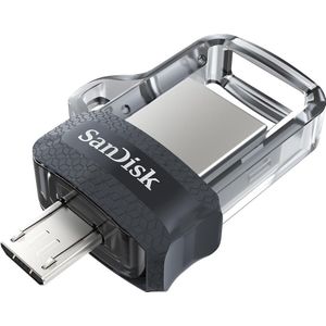 SANDISK Ultra Dual Drive M3.0 (32 GB, USB-A, Micro USB-B), USB-stick, Zwart