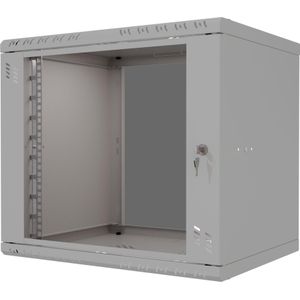 Stalflex Rack Cabinet 19" 9U, 450mm, Glass Door, Grey S-RC19-9U-450GG (9 HE, 19 inch rek), Serverkast, Grijs
