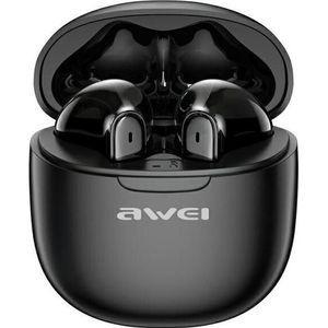 Awei słuchawki Bluetooth 5.3 T68 ENC TWS + stacja dokująca czarny/zwart (6 h, Draadloze), Koptelefoon, Zwart