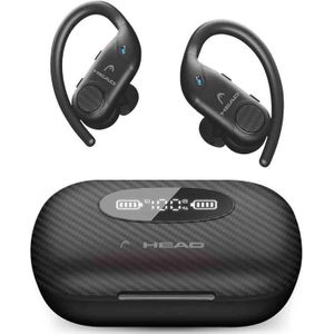 Head - Flex Hooks - Draadloze Oordopjes - Zwart - 40 uur batterijduur - IPX7 Waterdicht