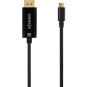 AISENS - A109-0689 - USB-C naar DisplayPort Converterkabel - Zwart - 1,8M