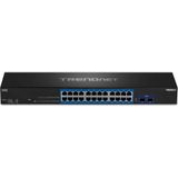 Trendnet - TEG-30262 - Netwerkschakelaar - Zwart - 24-poorts Gigabit met 2x10G SFP+ Slots